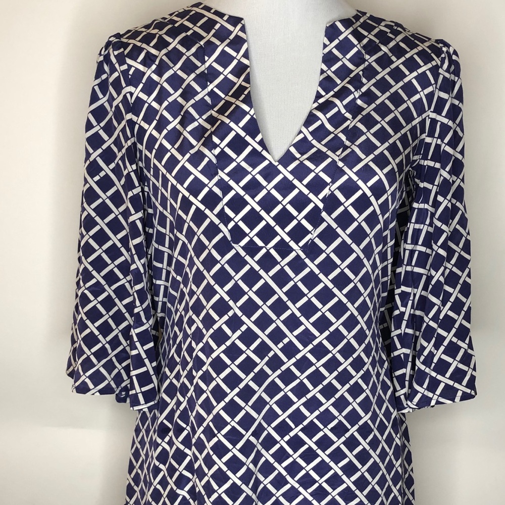 Womens Lauren Gold 3/4 Spring Tunic Dress Silk